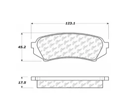 StopTech Brake Pad Set - Front, Red, for Ford Mustang 2015-2023, 105.0773