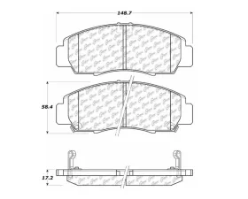 StopTech Performance Brake Pads, Front, Red, Honda Civic 2006-2011, 105.0787