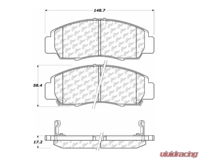 StopTech Performance Brake Pads, Front, Red, Honda Civic 2006-2011, 105.0787 - 105.07870