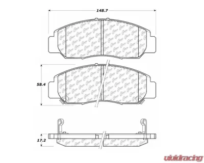 StopTech Brake Pad Set, Ceramic, Front, Ford Mustang 2015-2023, 105.0959 - 105.09590