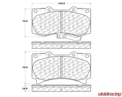 StopTech Brake Pads - Front, Ceramic, Black, Honda Civic 2006-2011, 105.1119 - 105.11190