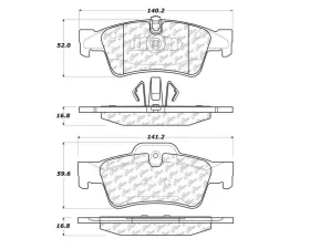 StopTech Performance Brake Pads for Honda Civic 2006-2011, Red 105.1122