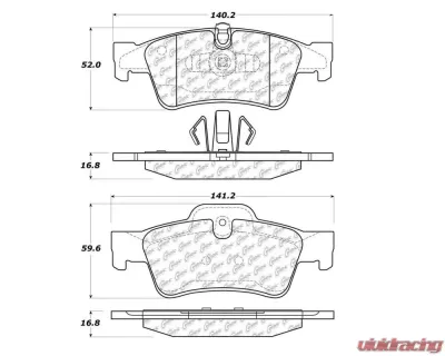 StopTech Performance Brake Pads for Honda Civic 2006-2011, Red 105.1122 - 105.11220