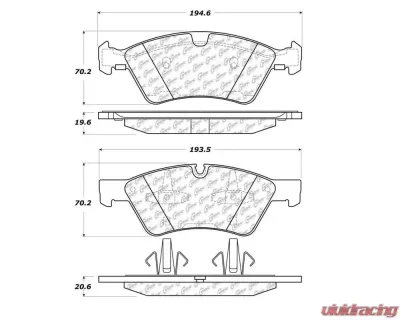 StopTech Brake Pads - Front, Ceramic, Black for Ford Mustang 2015-2023 105.1123 - 105.11230