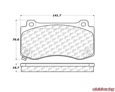 StopTech Performance Brake Pads, Front, Red, Ford Mustang 2015-2023, 105.1149 - 105.11490
