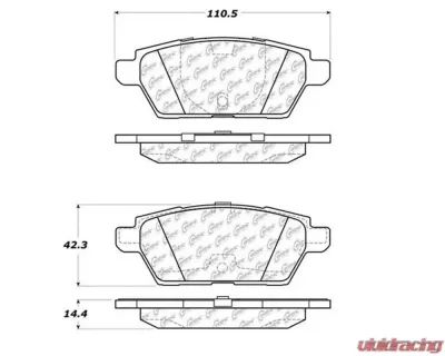 StopTech Brake Pads for Honda Civic 2006-2011, Front, Ceramic, 105.1161 - 105.11610