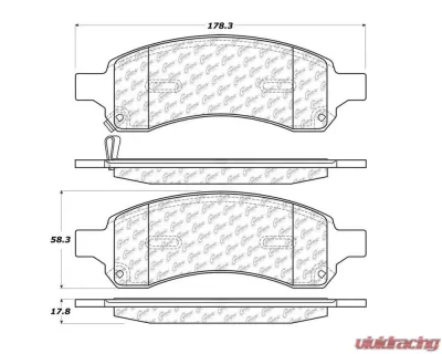 StopTech Brake Pads - Front, Ceramic, Red, for Honda Civic 2006-2011 - 105.1169 - 105.11690