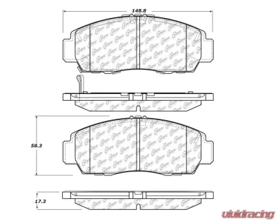 StopTech Brake Pads - Front, Red, for Ford Mustang 2015-2023, 105.1506 - 105.15060