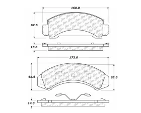 StopTech Brake Pads - Front, Ceramic, Red, for Honda Civic 2006-2011, 106.0387