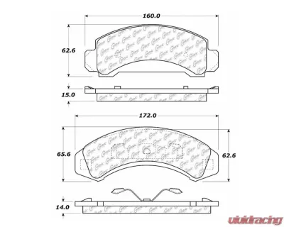 StopTech Brake Pads - Front, Ceramic, Red, for Honda Civic 2006-2011, 106.0387 - 106.03870