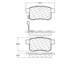 StopTech Performance Brake Pads for Honda Civic 2001-2005, Red 106.1336