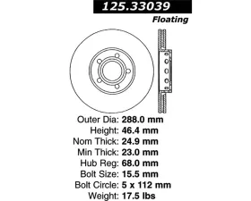 StopTech Premium High-Carbon Front Rotor , 125.33039