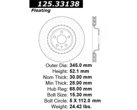 StopTech Premium High-Carbon Front Rotor Audi 2012 3.0L V6 125.33138