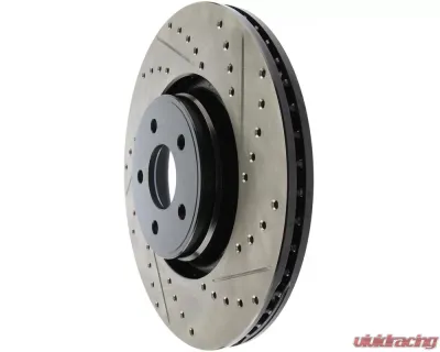 StopTech Sport Drilled/Slotted Rotor Left Front - Black, Fits Honda Civic 2006-2011, 127.65146L - 127.65146L