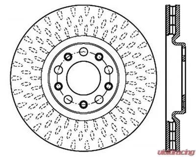 StopTech Sport Cross Drilled Brake Rotor, Left Front, Black, 128.63080L - 128.63080L