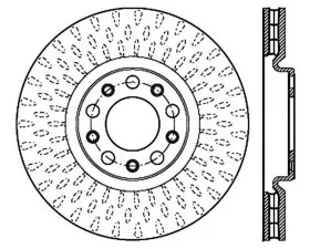 StopTech Sport Cross Drilled Brake Rotor Right Front for Ford Mustang 128.63080R