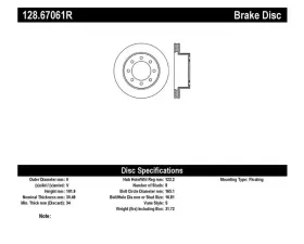 StopTech Sport Cross Drilled Brake Rotor, Front Right, Dodge, 128.67061R