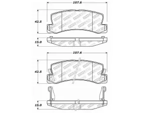 StopTech Brake Pads - Front, Ceramic, Red for Ford Mustang 2015-2023, 305.0325