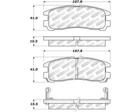 StopTech Brake Pads, Front, Red, for Ford Mustang 2015-2023, 305.0383