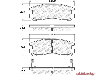 StopTech Brake Pads, Front, Red, for Ford Mustang 2015-2023, 305.0383 - 305.03830
