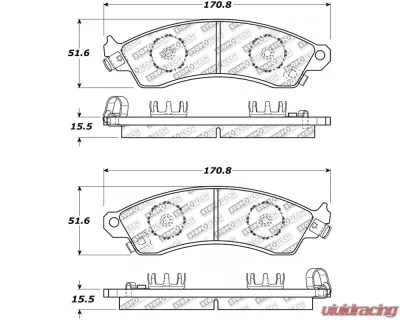 StopTech Brake Pads for Audi A4 2002-2008, Front, Ceramic, 305.0412 - 305.04120