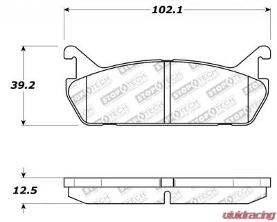 StopTech Brake Pads - Front, Ceramic, Red, Ford Mustang 2015-2023, 305.0458 - 305.04580