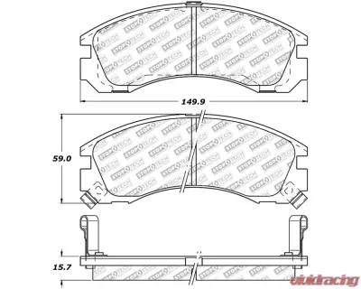 StopTech Brake Pads for Ford Mustang 2015-2020, Ceramic, Front, 305.053 - 305.05300