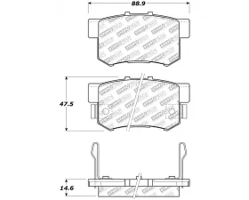 StopTech Brake Pads - Front, Red, for Ford Mustang 2015-2020, 305.0537