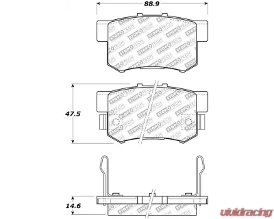 StopTech Brake Pads - Front, Red, for Ford Mustang 2015-2020, 305.0537 - 305.05370