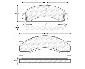 StopTech Brake Pads - Front, Ceramic, Red, Honda Civic 2006-2011, 305.0543