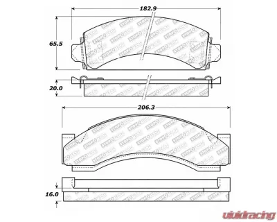 StopTech Brake Pads - Front, Ceramic, Red, Honda Civic 2006-2011, 305.0543 - 305.05430
