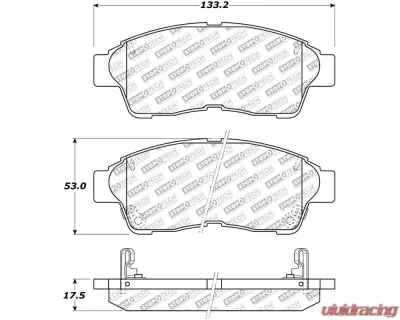 StopTech Performance Brake Pads - Front, Red, Ford Mustang 2015-2023 305.0562 - 305.05620