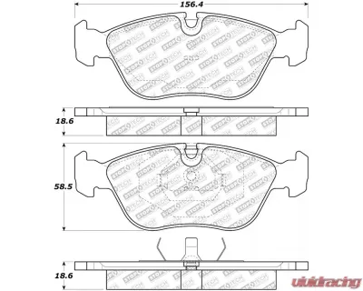 StopTech Brake Pads - Front, Red, for Honda Civic 2006-2011, 305.0618 - 305.06180