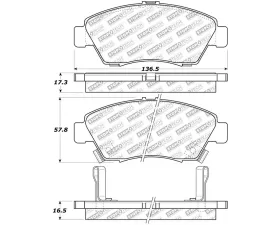 StopTech Brake Pads - Front, Ceramic, Red - Ford Mustang 2015-2023 305.0621