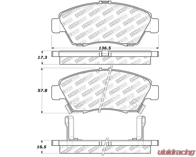 StopTech Brake Pads - Front, Ceramic, Red - Ford Mustang 2015-2023 305.0621 - 305.06210