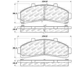 StopTech Brake Pads - Front, Ceramic, Red, Ford Mustang 2015-2023, 305.0652