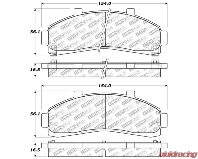 StopTech Brake Pads - Front, Ceramic, Red, Ford Mustang 2015-2023, 305.0652 - 305.06520