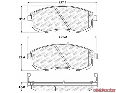 StopTech Brake Pads - Front, Ceramic, Red - Ford Mustang 2015-2023 - 305.0653 - 305.06530