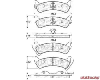 StopTech Brake Pads for Ford Mustang 2015-2023, Front, Ceramic, 305.0666 - 305.06660