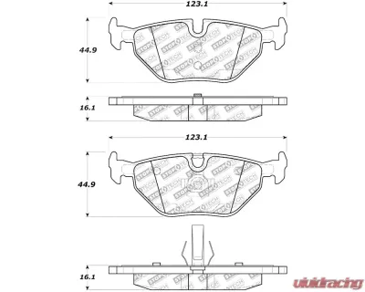 StopTech Brake Pad Set - Front, Red, for Honda Civic 2006-2011, 305.0692 - 305.06920