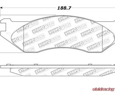 StopTech Performance Brake Pads for Ford Mustang 2015-2023, Red 305.0702 - 305.07020