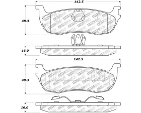 StopTech Brake Pads - High Performance, Ceramic, Front, Red, 305.0711 for Ford Mustang 2015-2021