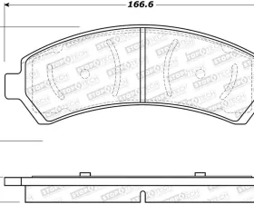 StopTech Brake Pads - Front, Ceramic, Red, Ford Mustang 2015-2023, 305.0726