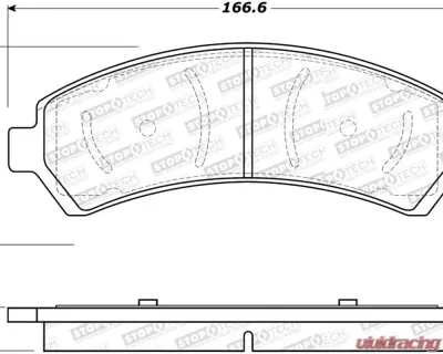 StopTech Brake Pads - Front, Ceramic, Red, Ford Mustang 2015-2023, 305.0726 - 305.07260