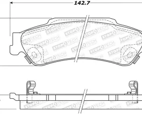 StopTech Brake Pads - Front, Ceramic, Red, for Ford Mustang 2015-2023, 305.0729