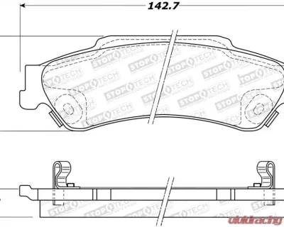 StopTech Brake Pads - Front, Ceramic, Red, for Ford Mustang 2015-2023, 305.0729 - 305.07290