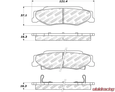 StopTech Brake Pads - Front, Ceramic, Red, Ford Mustang 2015-2023, 305.0732 - 305.07320