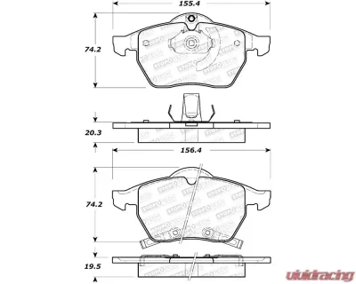 StopTech Brake Pads, Front, Ceramic, Black - Honda Civic 2006-2011 305.0736 - 305.07360