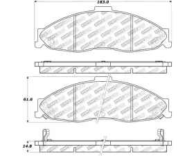 StopTech Brake Pads, Front, Red, for Honda Civic 2006-2011 - 305.0749