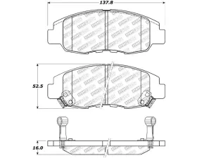 StopTech Brake Pads - Front, Ceramic, Red, Ford Mustang 2015-2023 305.0764